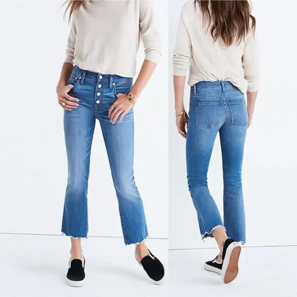 Madewell Cali Demi-Boot Jeans: Chewed-Hem Edition - Picture 1 of 9